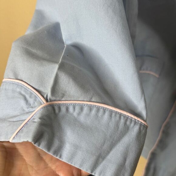 Christian Dior Shirt Mens M Blue Button Up Collared Long Sleeve Pajamas Vtg - Picture 7 of 10